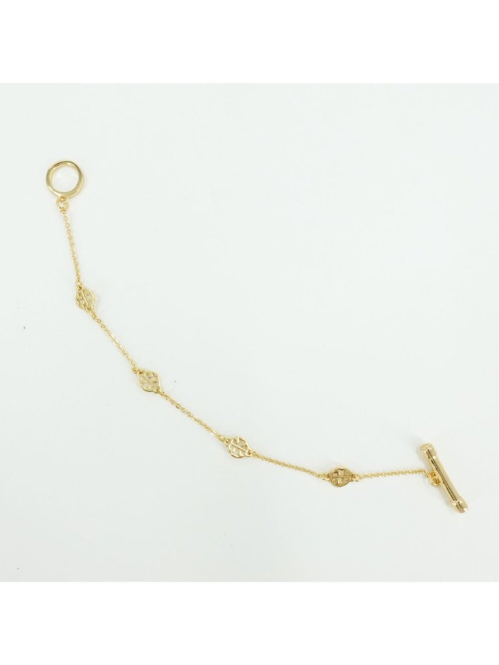 Tory Burch Gold Toggle Logo Disc Chain Bracelet Gold OS - Picture 6 of 10